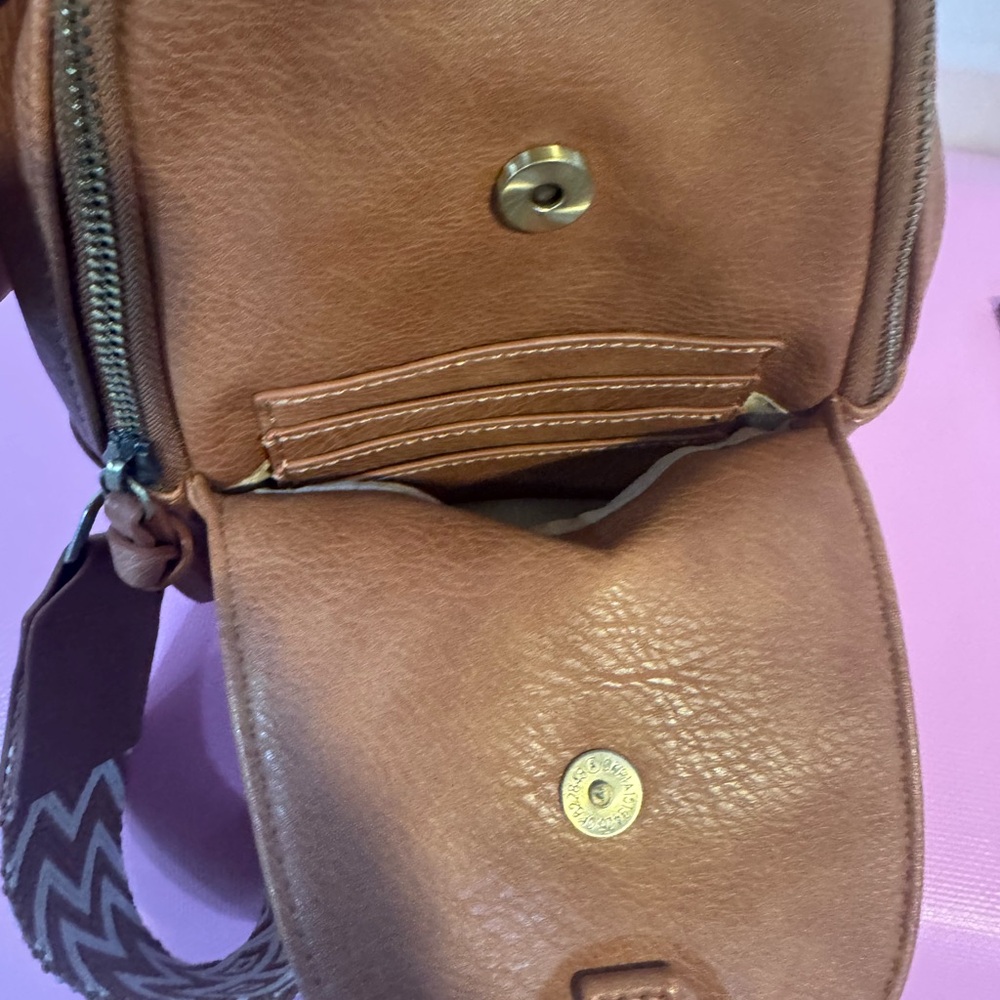Anthropologie Urban Originals Liberty Sling Bag Tan Crossbody - Picture 8 of 9